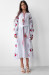 Платье для девочки «Украинская традиция» белого цвета с красным орнаментом, длинное 