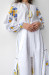 Сукня «Українська традиція» білого кольору з жовто-блакитним орнаментом