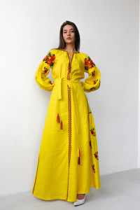 Сукня «Українська традиція» жовтого кольору