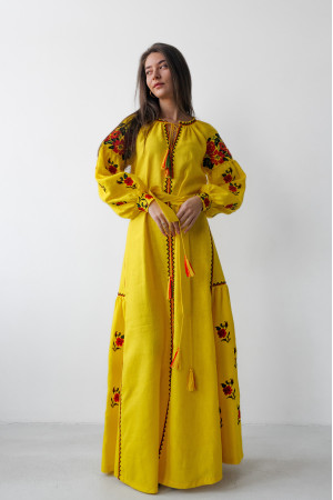 Платье «Украинская традиция» желтого цвета