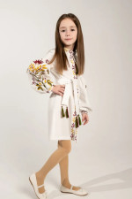 Dress for a girl "Fantasy Flowers" in white