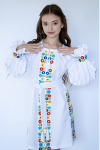 Сукня для дівчинки «Передзвін» білого кольору