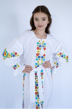 Платье для девочки «Перезвон» белого цвета