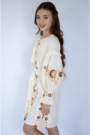 Платье для девочки «Перезвон» молочного цвета