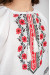 Вишиванка для дівчинки «Мереживний розмай» білого кольору з червоно-чорною вишивкою