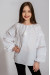 Вышиванка для девочки «Кружевной розмай» белого цвета с белой вышивкой