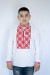 Вишиванка для хлопчика «Отаман» біла з червоним орнаментом
