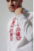 Мужская вышиванка «Романтика» белого цвета с вишневым орнаментом