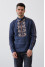 Men's embroidered shirt "Wings of Freedom" in dark blue