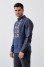 Men's embroidered shirt "Wings of Freedom" in dark blue