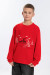 Вышитый свитшот для мальчика «Зимний праздник» красного цвета