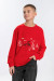 Вышитый свитшот для мальчика «Зимний праздник» красного цвета
