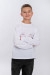 Вышитый свитшот для мальчика «Зимний праздник» белого цвета с красным орнаментом