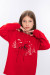 Вышитый свитшот для девочки «Зимний праздник» красного цвета