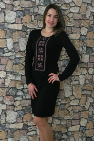 Платье «Феерия» черное с розовым