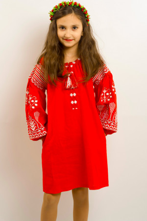 Платье для девочки «Роскошь» красного цвета
