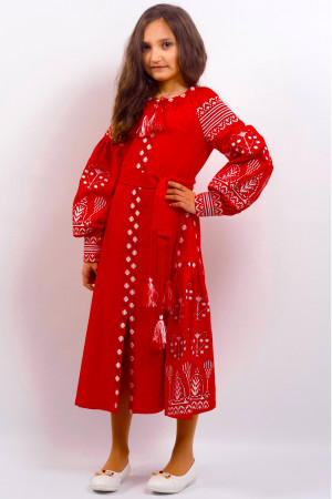 Сукня для дівчинки «Розкіш» довга червоного кольору