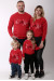 Семейный комплект свитшотов «Зимний праздник» красного цвета