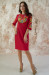 Платье «Украинский букет» красного цвета