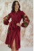 Сукня-халат «Квіткова гілка» кольору марсала