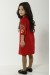 Платье для девочки «Украинский букет» красного цвета
