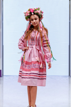 Платье для девочки «Феерия» розового цвета, длинное