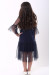 Платье для девочки «Цветочное» темно-синего цвета