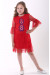 Платье для девочки «Ромашковое» красного цвета