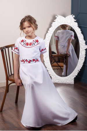 Сукня для дівчинки «Квітковий дует» білого кольору