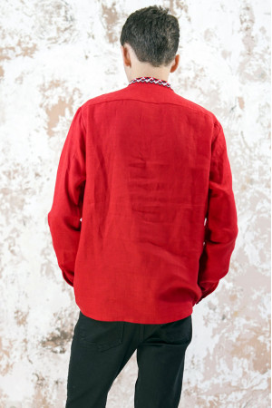 Чоловіча вишиванка «Фортуна» червоного кольору