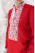 Мужская вышиванка «Жар-птица» красного цвета