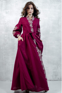 Сукня-халат «Марево ночі» вишневого кольору
