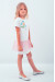 Платье для девочки «Весеннее» белого цвета с розовой сеточкой