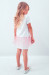 Сукня для дівчинки «Весняна» білого кольору з рожевою сіточкою