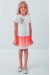 Сукня для дівчинки «Весняна» білого кольору з червоною сіточкою