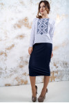 "Elegance" suit with dark blue embroidery