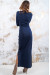 Трикотажное платье «Весеннее» темно-синего цвета