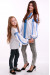 Комплект вышиванок для мамы и дочки «Думка» с голубым орнаментом