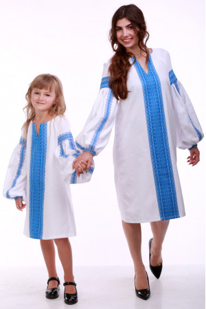 Комплект для матері та доньки «Думка» з блакитним орнаментом