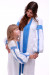 Комплект для мамы и дочки «Думка» с голубым орнаментом
