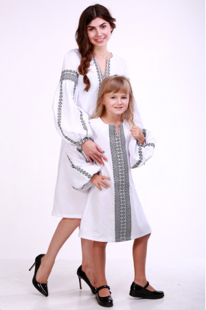 Комплект для мамы и дочки «Думка» с серым орнаментом