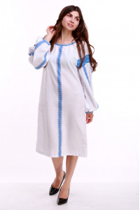 Платье «Думка-2» с голубым орнаментом