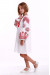 Платье для девочки «Роскошь» белое с красным орнаментом