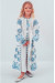 Платье для девочки «Роскошь» белое с голубым орнаментом, длинное