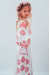Сукня для дівчинки «Розкіш» біла з рожевим орнаментом, довга