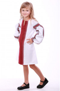 Сукня для дівчинки «Думка» біла з червоним