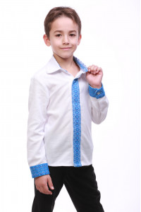 Вышиванка для мальчика «Думка» с синим орнаментом
