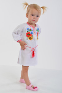 Платье для девочки «Украинский букет» с поясом 