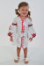 Платье для девочки «Грация» белого цвета с красной вышивкой 