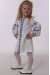 Сукня для дівчинки «Грація» білого кольору з синьою вишивкою